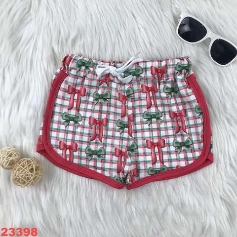Festive Bow-Patterned Kids' Shorts