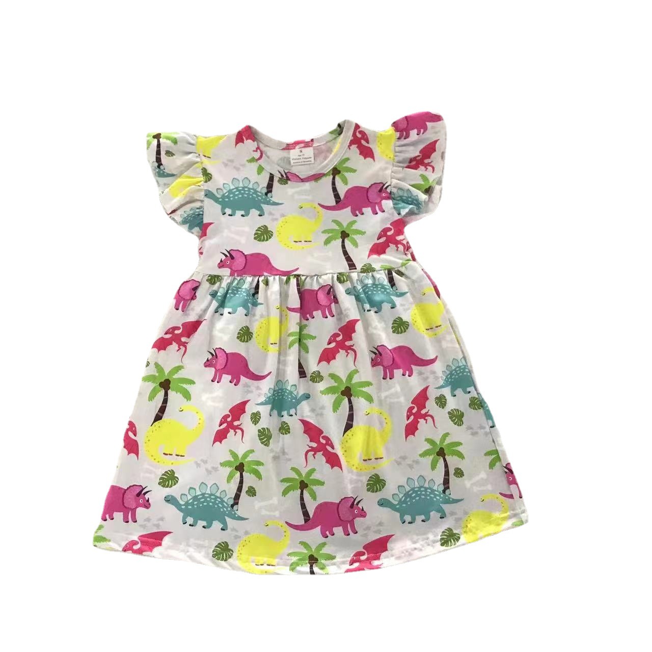 Dinosaur Print Girls' Summer Dress