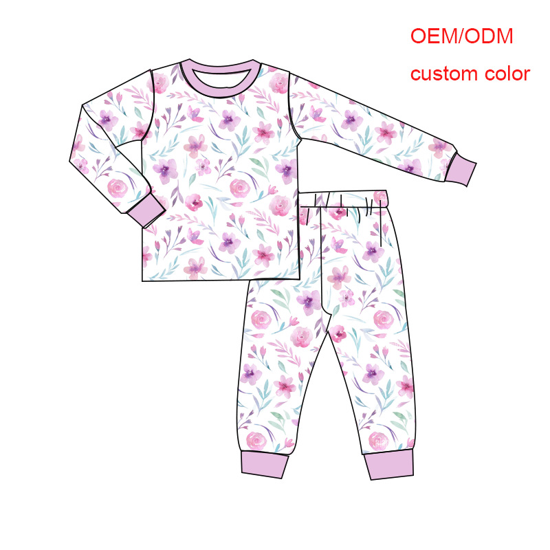 Floral Long Sleeve Pajama Set for Kids