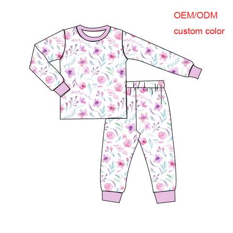Floral Long Sleeve Pajama Set for Kids