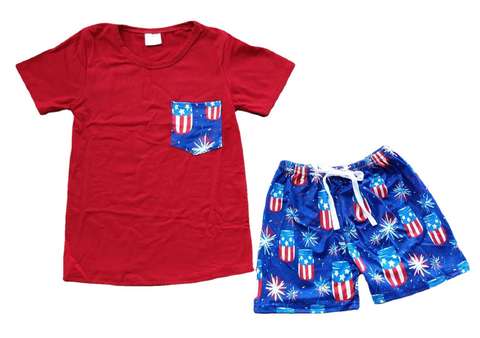 Patriotic Short Sleeve and Shorts Set