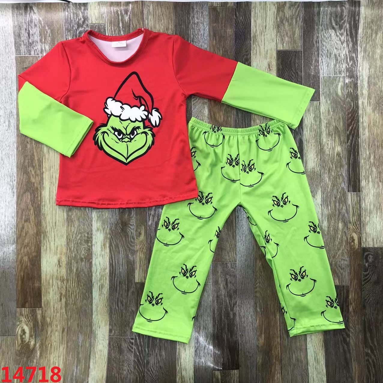 Children's Holiday Grinch Long Sleeve Set