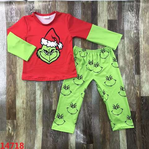 Children's Holiday Grinch Long Sleeve Set