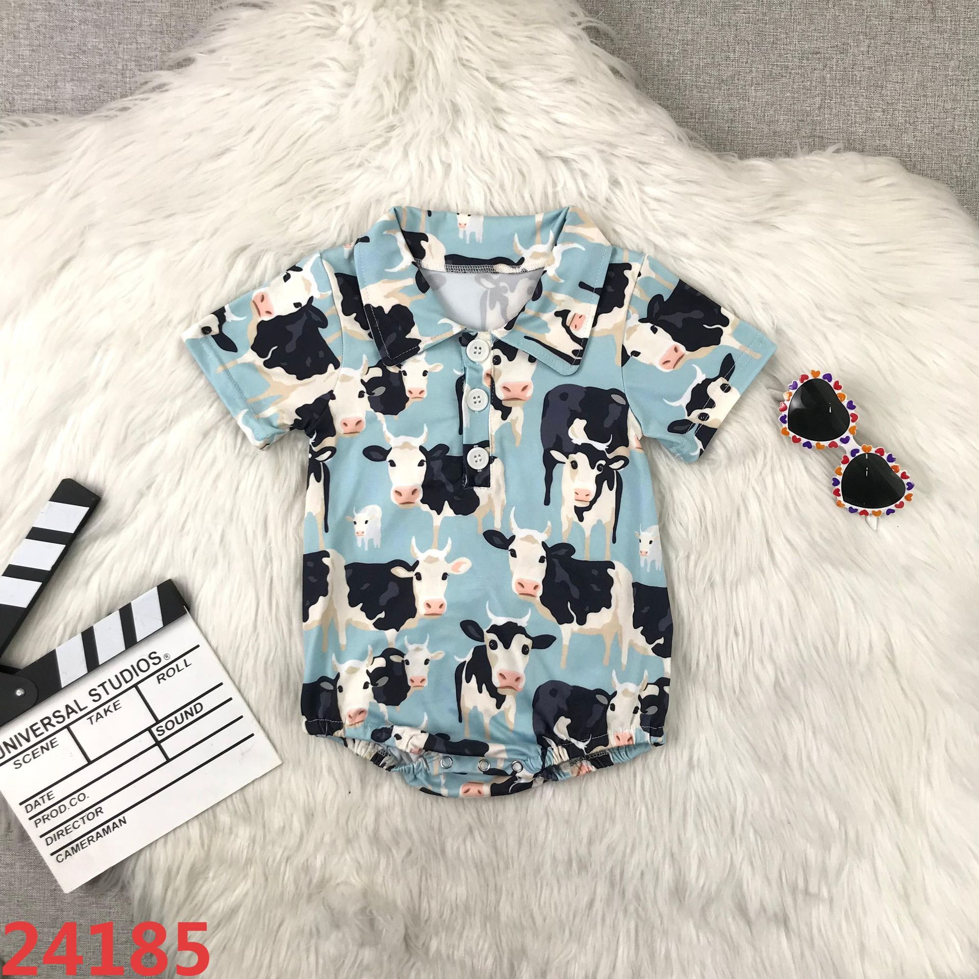 Cow Print Baby Romper