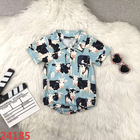 Cow Print Baby Romper