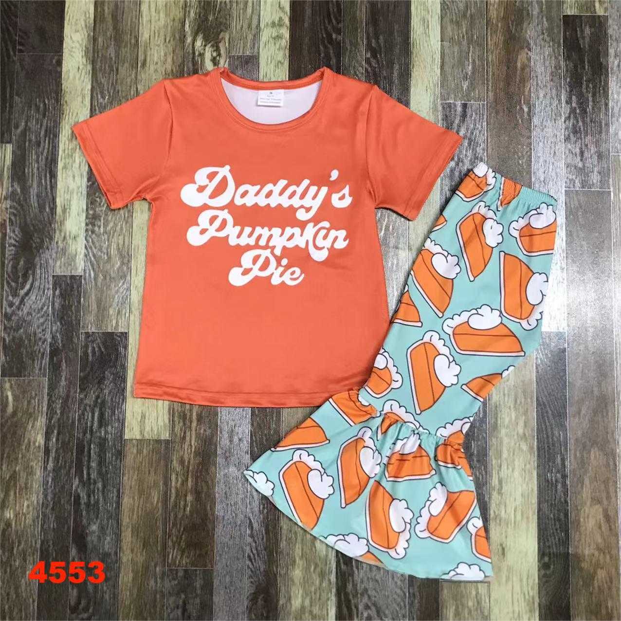 Pumpkin Pie Themed Kids Short Sleeve Outfit
