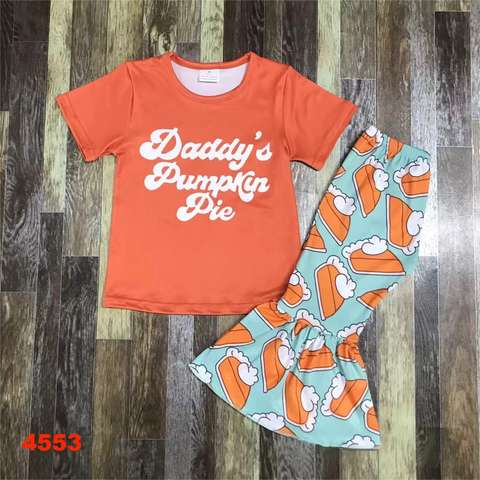 Pumpkin Pie Themed Kids Short Sleeve Outfit