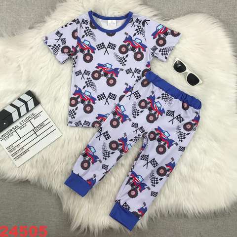 Monster Truck Themed Short Sleeve Pajama Set