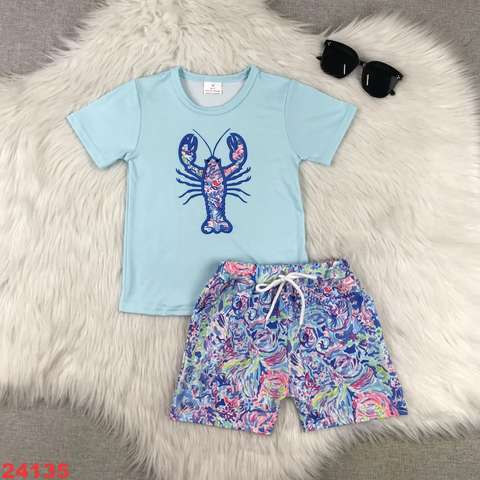 Kids' Lobster Print Tee and Shorts Set