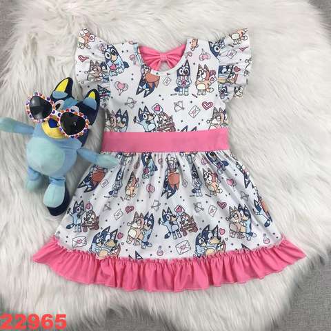 Adorable Character Print Dress for Girls
