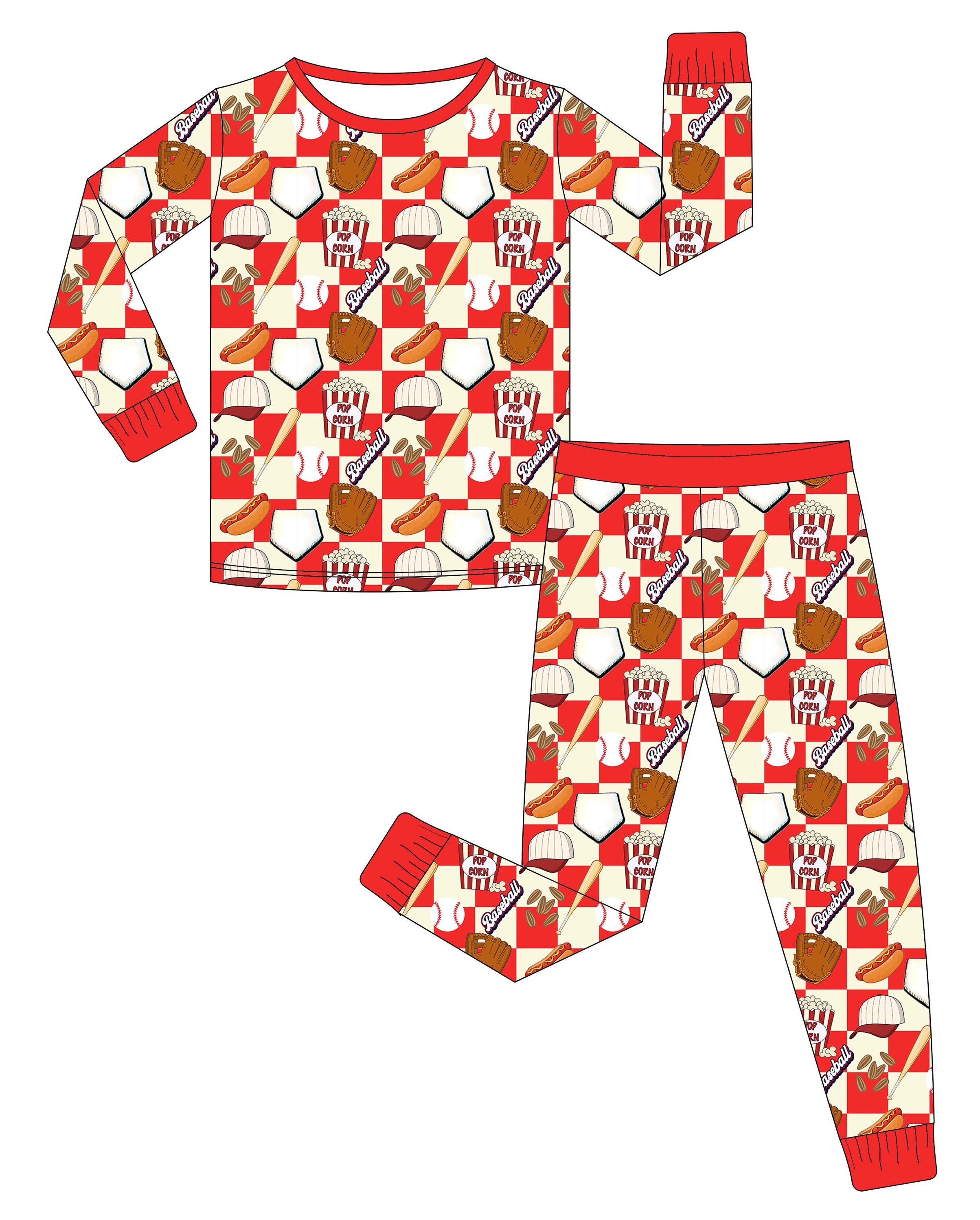 Children's Long Sleeve Baseball Themed Set