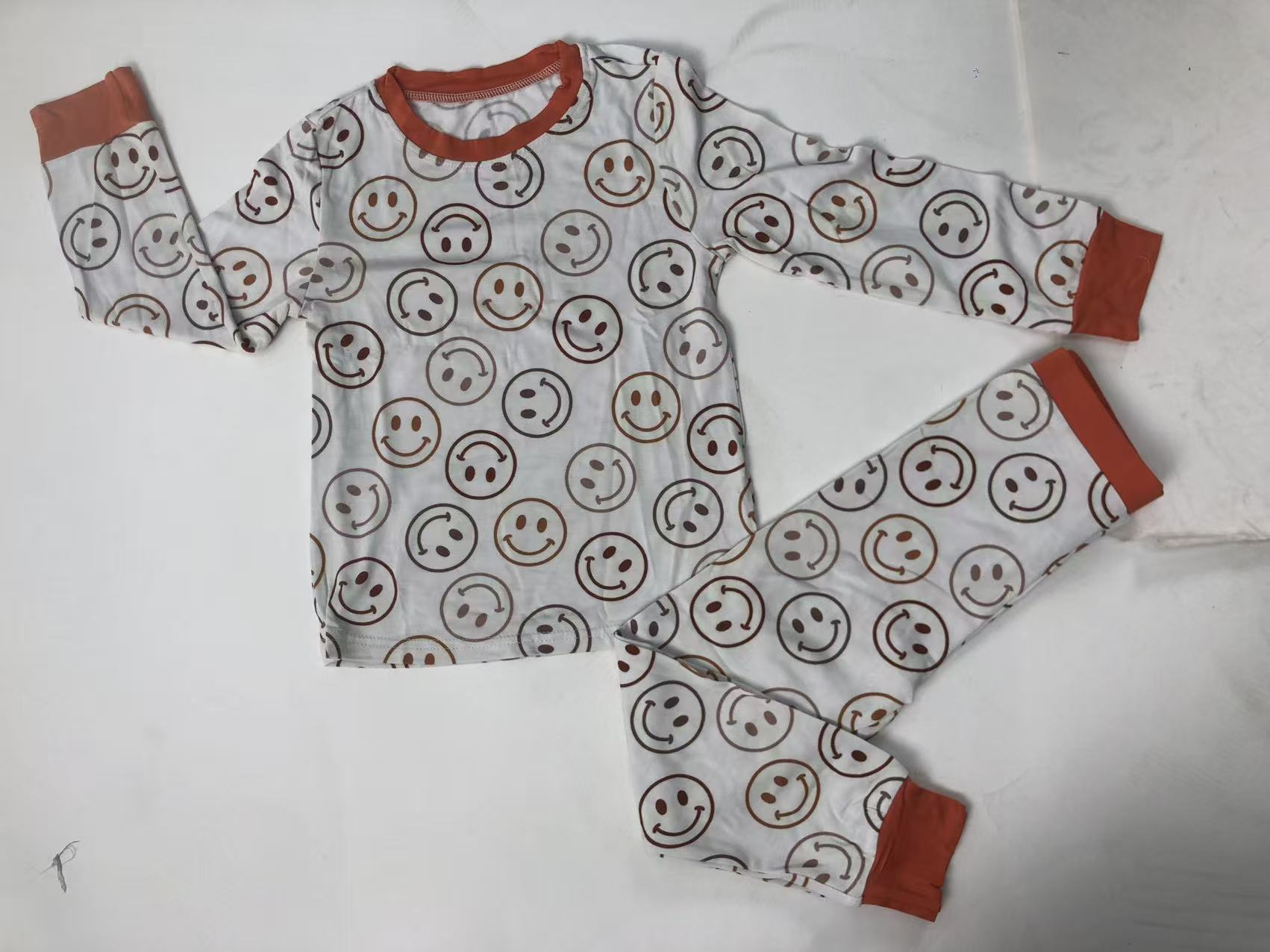 Smiley Face Long Sleeve Pajama Set