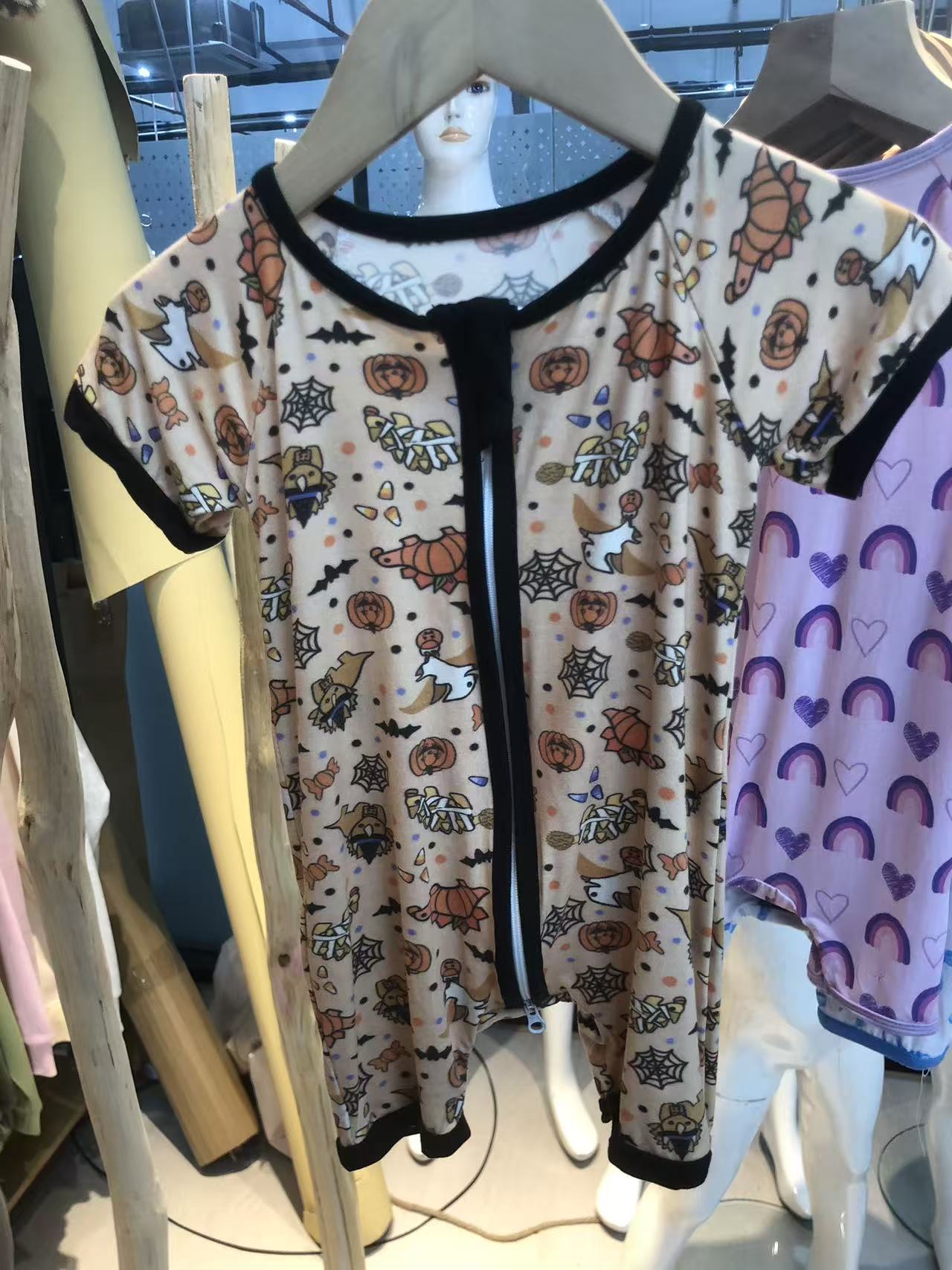 Halloween-Themed Short Sleeve Romper for Kids