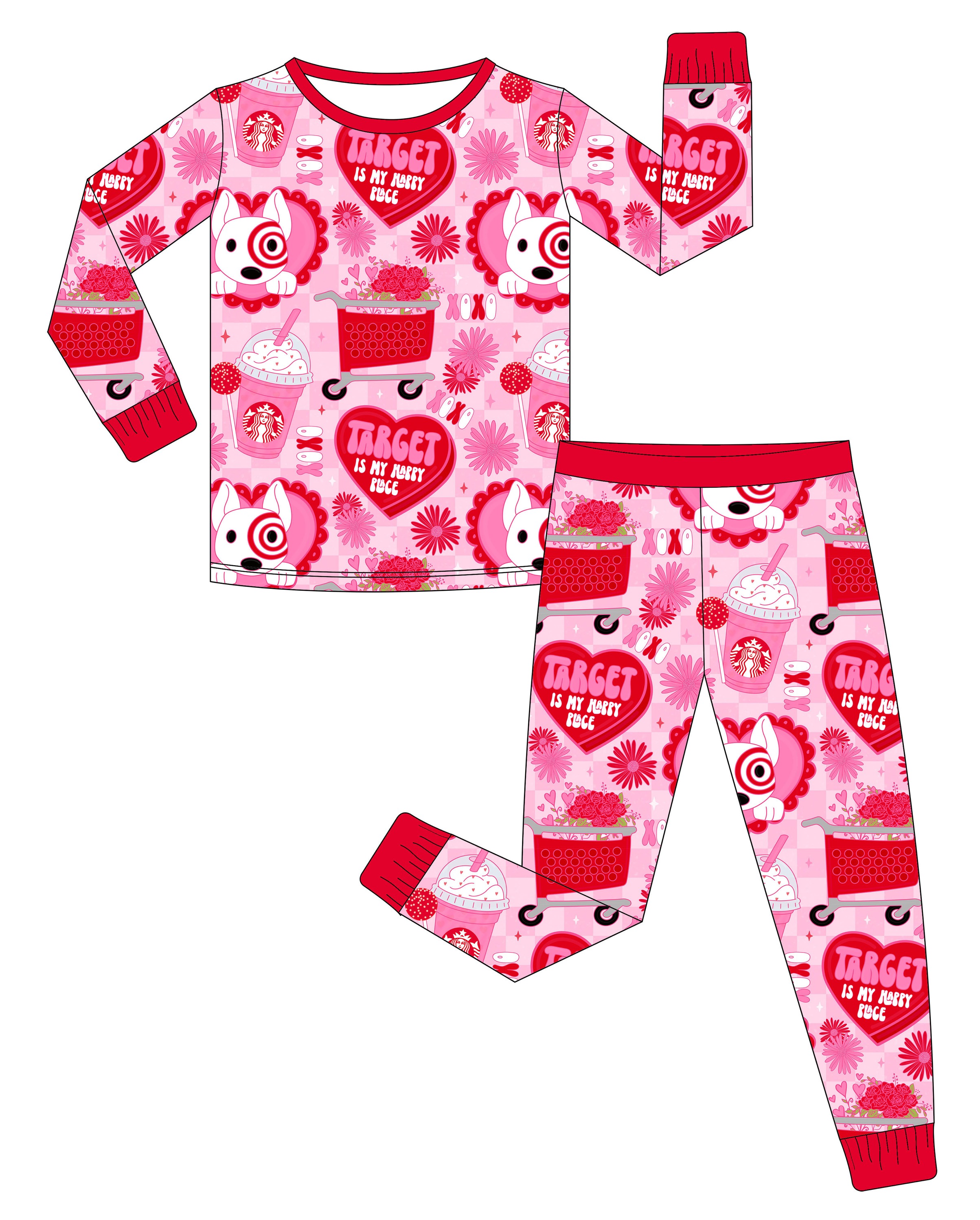 Children's Long Sleeve Pajama Set with Fun Print