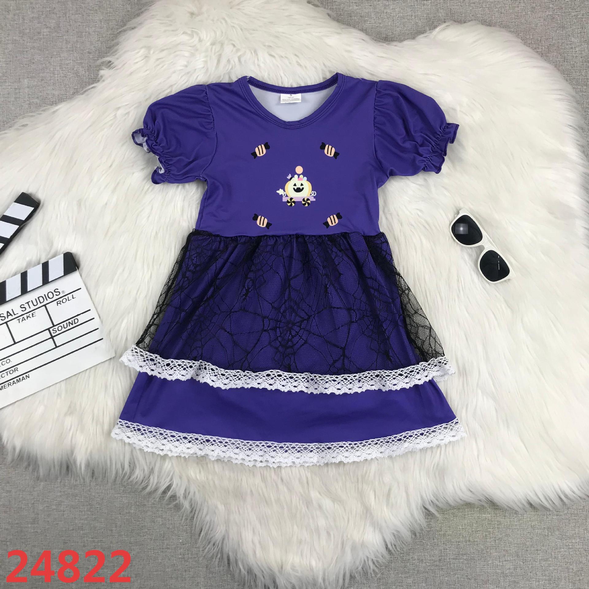 Kids Purple Lace Trimmed Halloween Dress