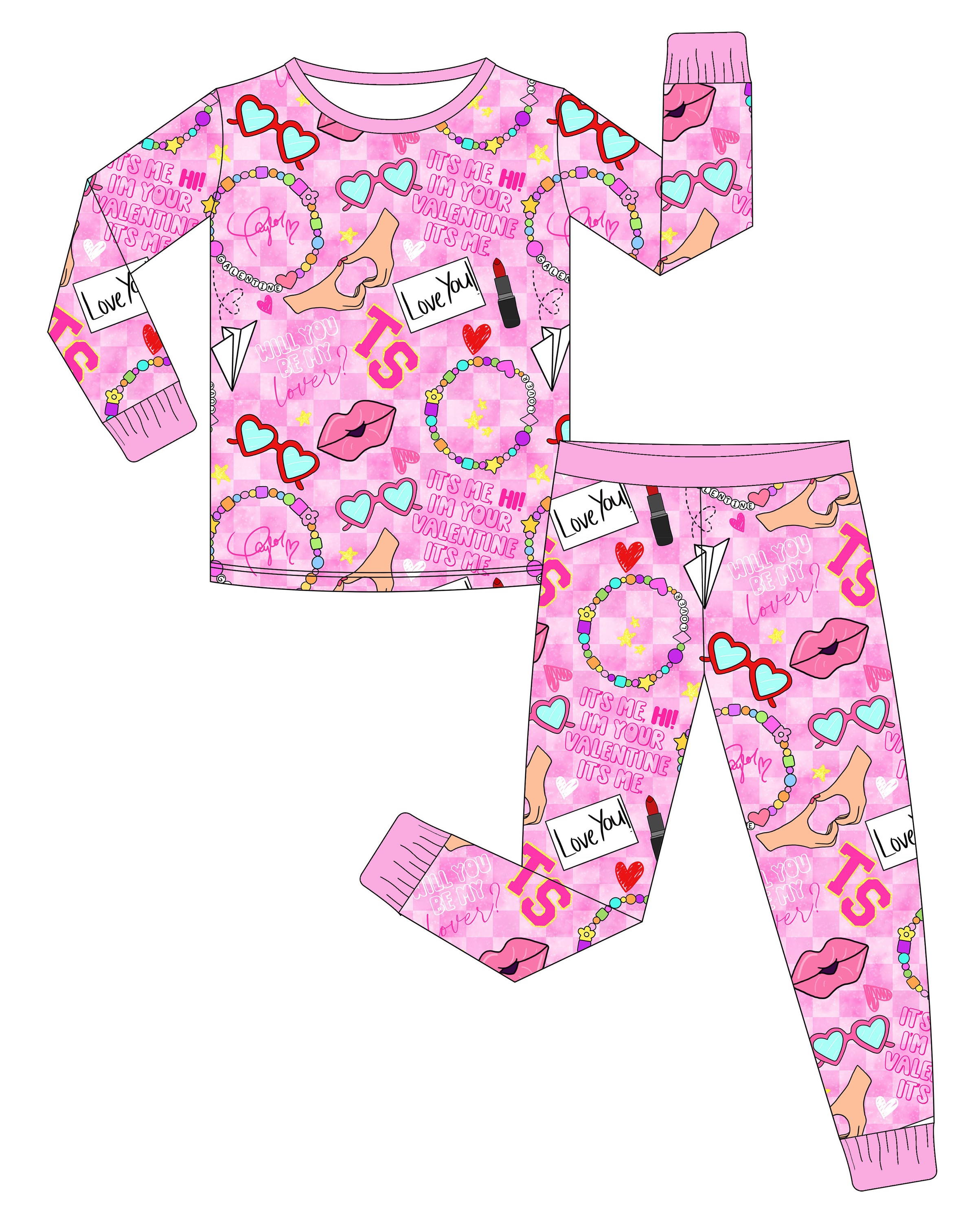 Valentine's Themed Long Sleeve Pajama Set