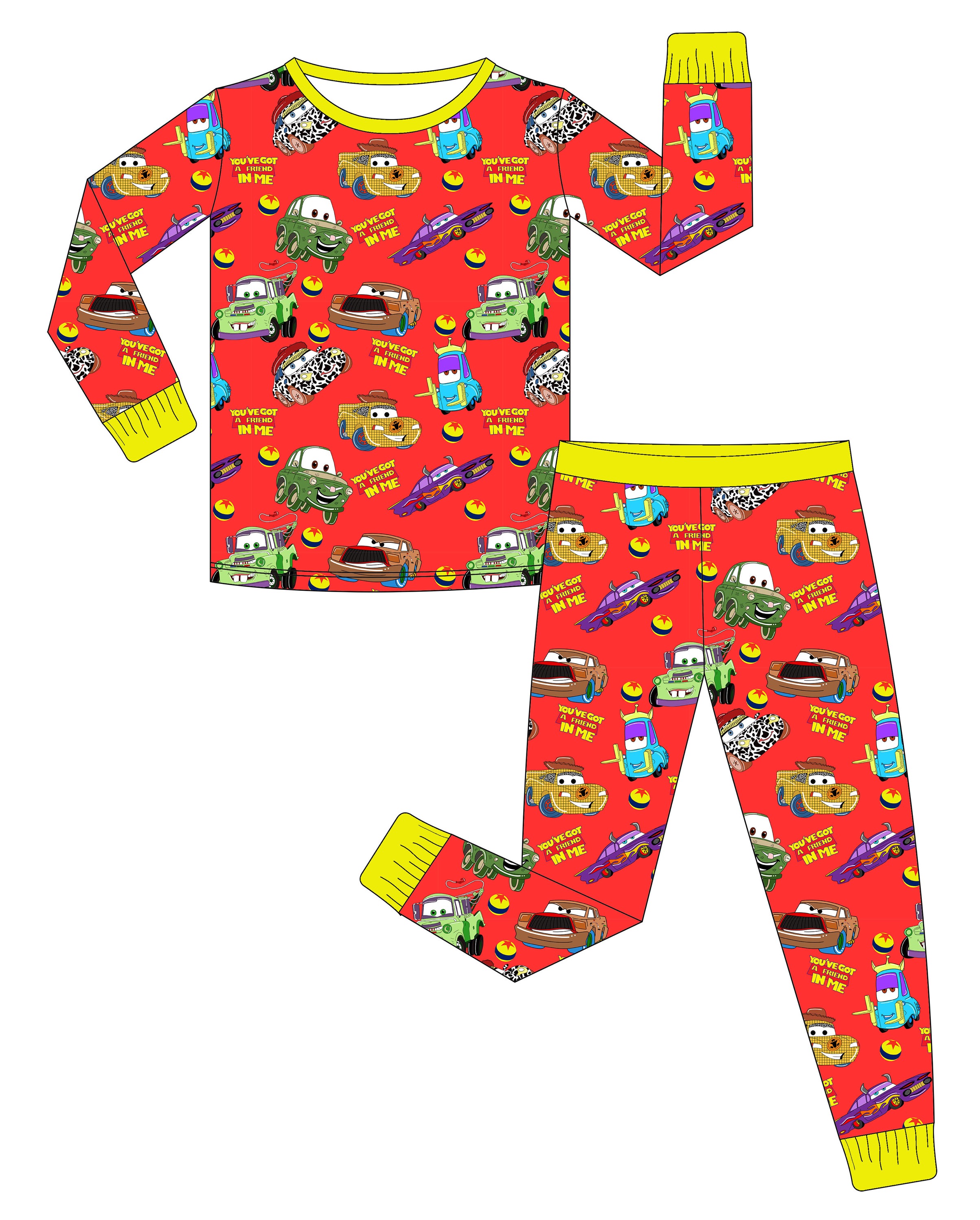 Children's Long Sleeve Cars Pajama Set