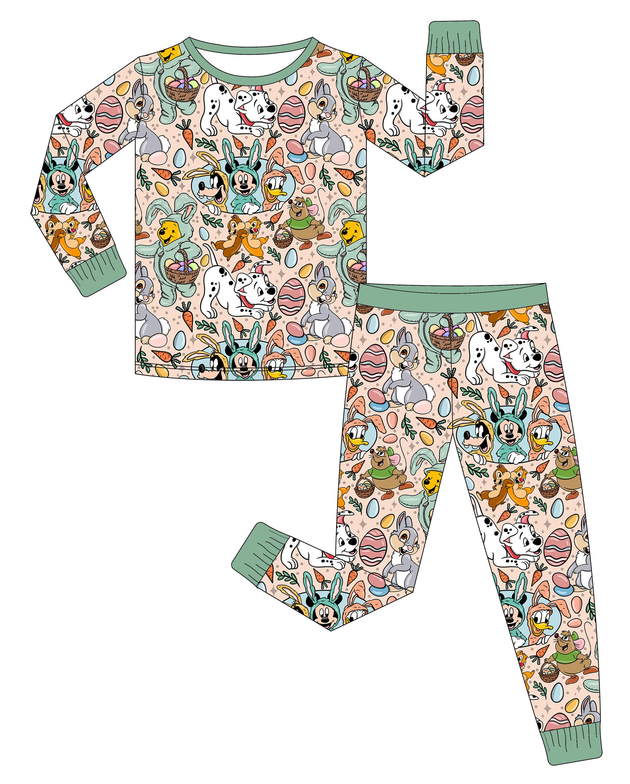 Children's Cartoon-Themed Long Sleeve Pajama Set