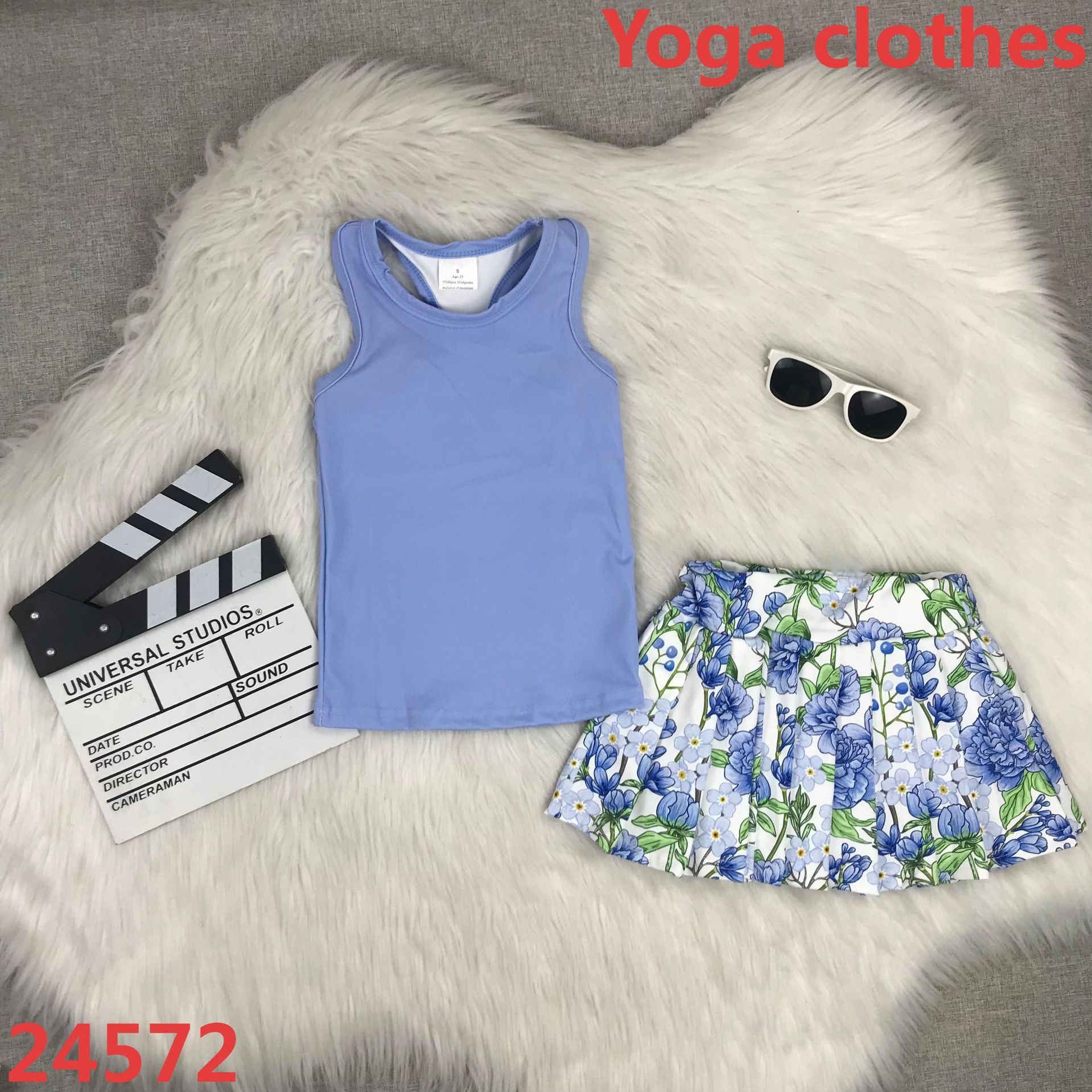 Kids' Floral Skirt and Tank Top Set