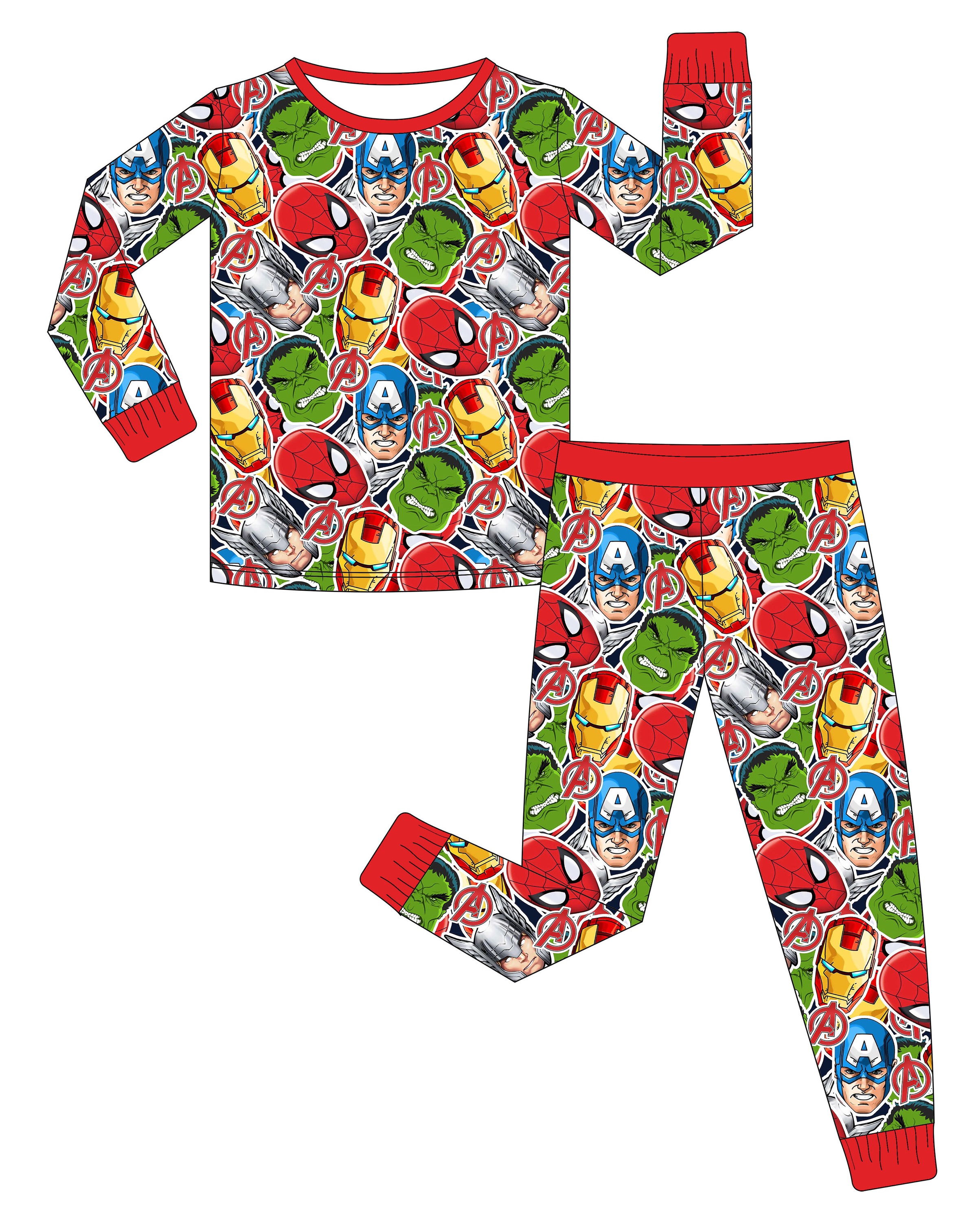 Kids' Superhero Long Sleeve Pajama Set