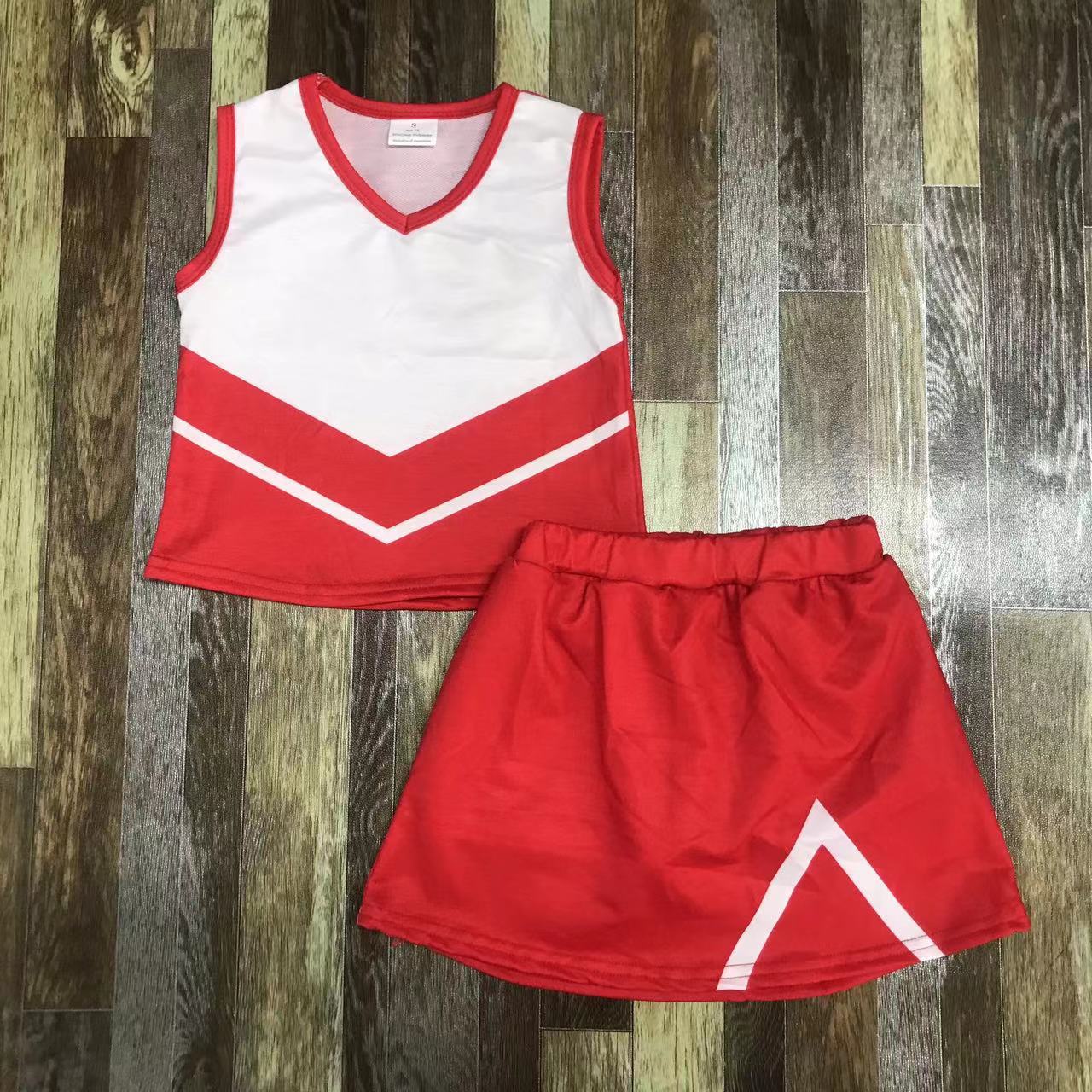 Children's Two-Piece Sleeveless Cheerleading Outfit